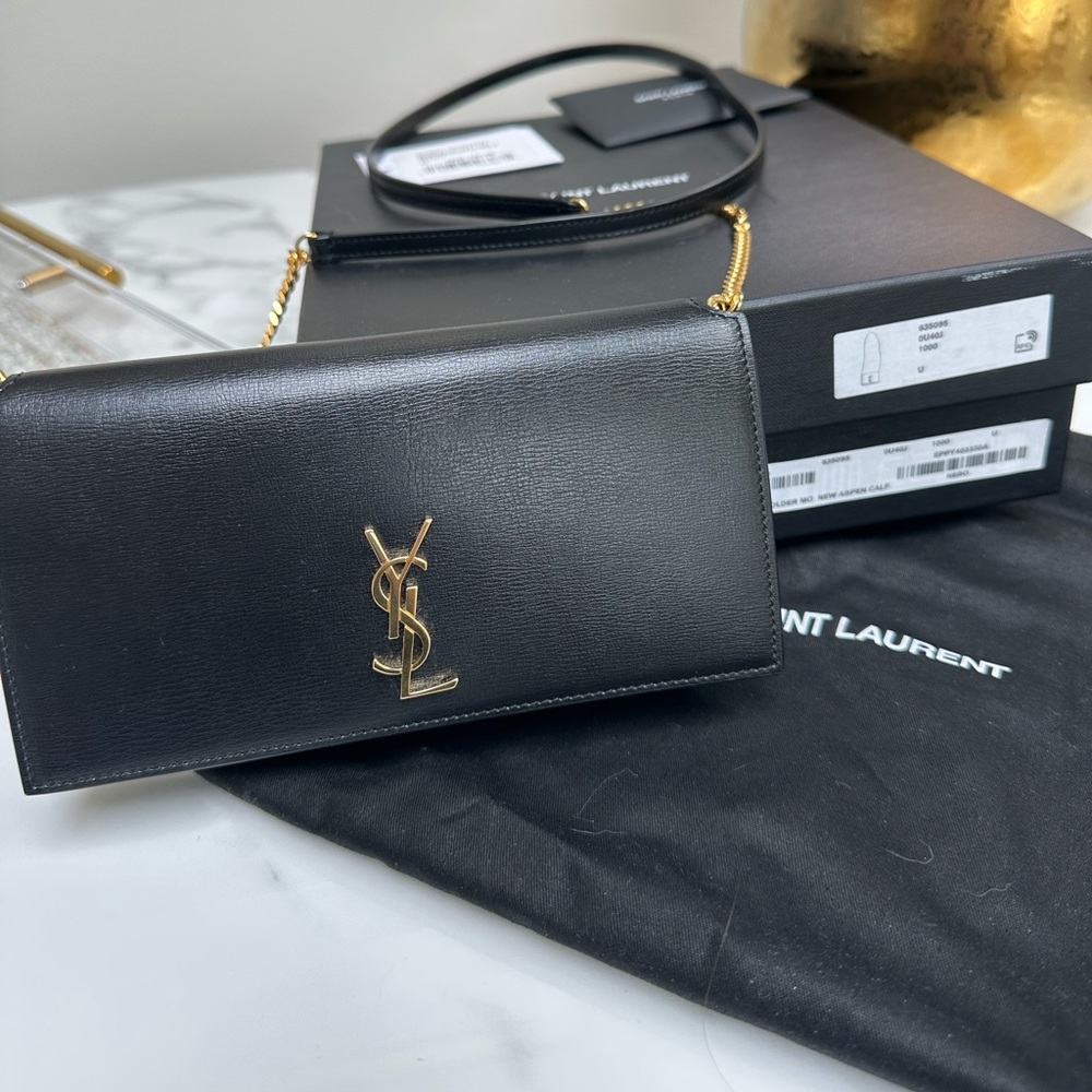 Saint Laurent Cassandra Phone Holder Black